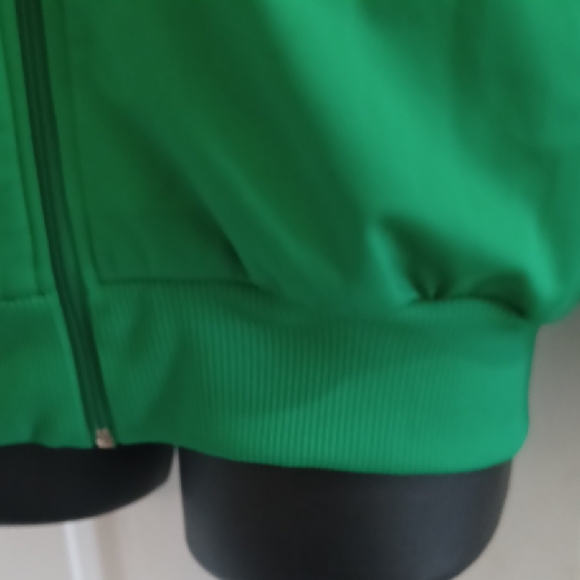Classic Men's Green Track Jacket with White Stripes - Picture 7 of 9